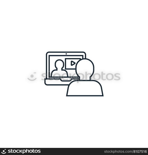 Interactive course creative icon from e-learning Vector Image