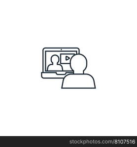 Interactive course creative icon from e-learning Vector Image