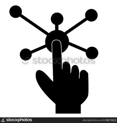 interactive interface solid icon on white background. interactive touch screen sign. flat style.