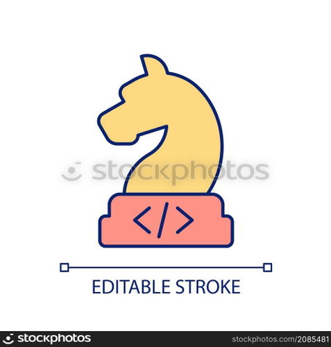 Interactive tutorial RGB color icon. Online course for learning software development. Write script. Isolated vector illustration. Simple filled line drawing. Editable stroke. Arial font used. Interactive tutorial RGB color icon