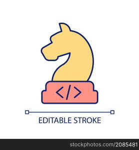 Interactive tutorial RGB color icon. Online course for learning software development. Write script. Isolated vector illustration. Simple filled line drawing. Editable stroke. Arial font used. Interactive tutorial RGB color icon
