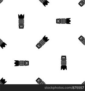Interchangeable lens for camera pattern repeat seamless in black color for any design. Vector geometric illustration. Interchangeable lens for camera pattern seamless black