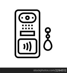 intercom contactless line icon vector. intercom contactless sign. isolated contour symbol black illustration. intercom contactless line icon vector illustration