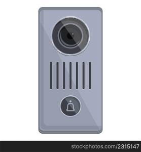 Intercom house icon cartoon vector. Video door. Camera bell. Intercom house icon cartoon vector. Video door
