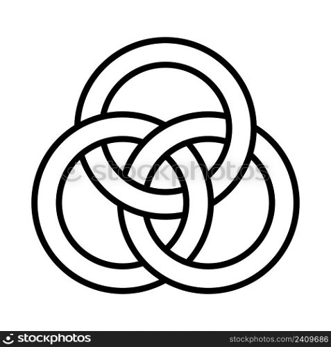Interconnected circle logo concept three connected rings vector illustration