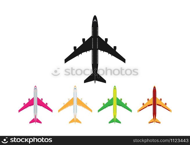 Intercontinental aircraft. Color design. Icon for user interface, website or mobile app. Isolated on white background. Flat style, simple design.