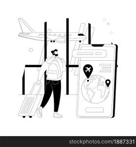 Intercontinental transport abstract concept vector illustration. Intercontinental transportation, plane at airport, boarding pass, flight route, passenger, traveler on board abstract metaphor.. Intercontinental transport abstract concept vector illustration.