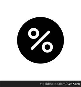 Interest rate black glyph ui icon. Percentage. Mortgage and lending. Banking. User interface design. Silhouette symbol on white space. Solid pictogram for web, mobile. Isolated vector illustration. Interest rate black glyph ui icon