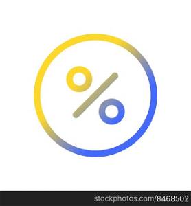 Interest rate pixel perfect gradient linear ui icon. Percentage. Mortgage and lending. Banking, finance. Line color user interface symbol. Modern style pictogram. Vector isolated outline illustration. Interest rate pixel perfect gradient linear ui icon