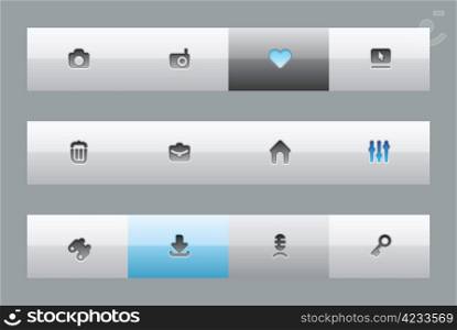 Interface buttons for computer programs and web-design. Vector illustration.