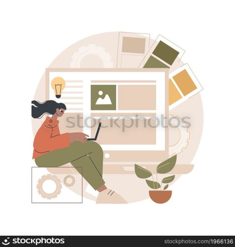 Interface design abstract concept vector illustration. User interface engineering, visual element, create website and application, responsive design, usability test, hierarchy abstract metaphor.. Interface design abstract concept vector illustration.