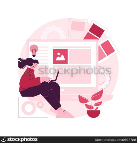 Interface design abstract concept vector illustration. User interface engineering, visual element, create website and application, responsive design, usability test, hierarchy abstract metaphor.. Interface design abstract concept vector illustration.