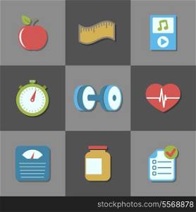 Interface elements for fitness website isolated vector illustration