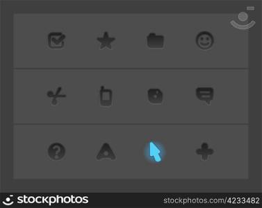 Interface icons for computer programs and web-design. Vector illustration.