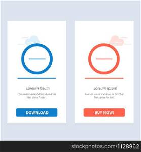 Interface, Minus, User Blue and Red Download and Buy Now web Widget Card Template