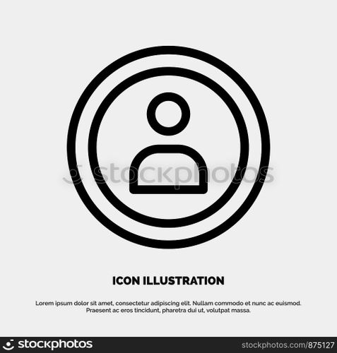 Interface, Navigation, User Line Icon Vector