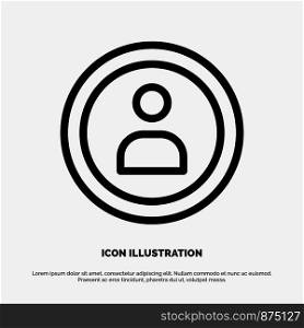 Interface, Navigation, User Line Icon Vector