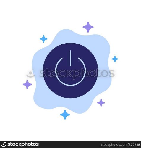 Interface, On, Power, Ui, User Blue Icon on Abstract Cloud Background