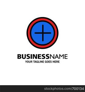 Interface, Plus, User Business Logo Template. Flat Color