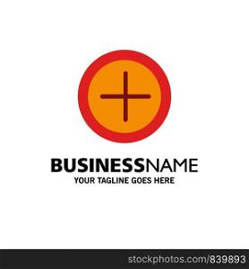Interface, Plus, User Business Logo Template. Flat Color