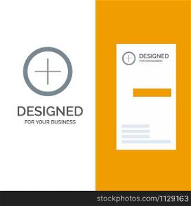 Interface, Plus, User Grey Logo Design and Business Card Template