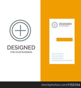 Interface, Plus, User Grey Logo Design and Business Card Template