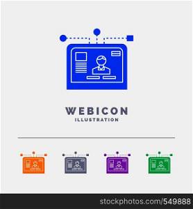 interface, website, user, layout, design 5 Color Glyph Web Icon Template isolated on white. Vector illustration. Vector EPS10 Abstract Template background