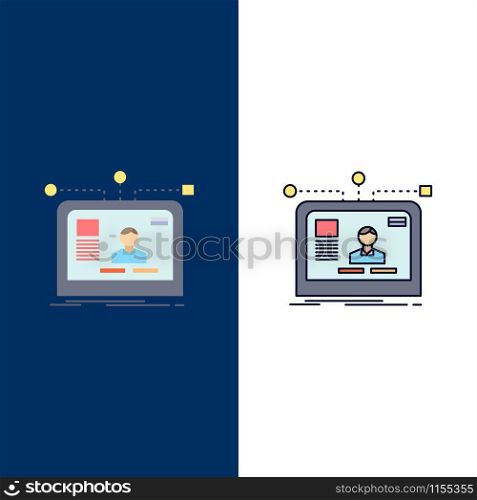 interface, website, user, layout, design Flat Color Icon Vector
