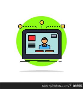 interface, website, user, layout, design Flat Color Icon Vector
