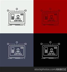 interface, website, user, layout, design Icon Over Various Background. Line style design, designed for web and app. Eps 10 vector illustration. Vector EPS10 Abstract Template background
