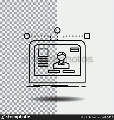 interface, website, user, layout, design Line Icon on Transparent Background. Black Icon Vector Illustration. Vector EPS10 Abstract Template background