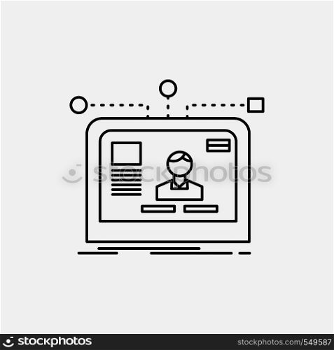 interface, website, user, layout, design Line Icon. Vector isolated illustration. Vector EPS10 Abstract Template background