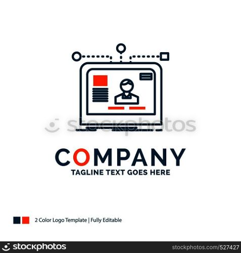 interface, website, user, layout, design Logo Design. Blue and Orange Brand Name Design. Place for Tagline. Business Logo template.