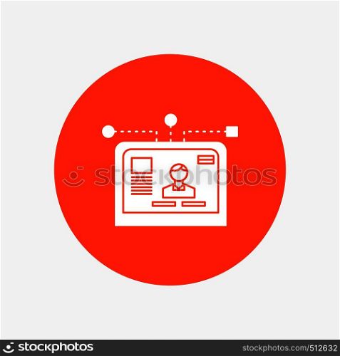 interface, website, user, layout, design White Glyph Icon in Circle. Vector Button illustration. Vector EPS10 Abstract Template background