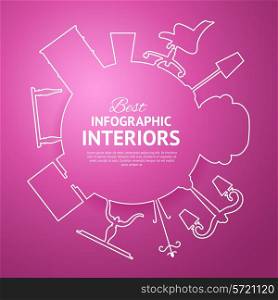 Interior circle infographics for your design. Vector illustration.