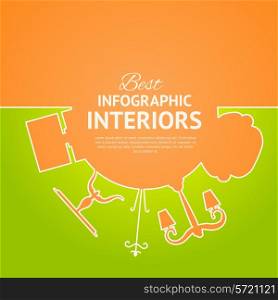 Interior circle infographics for your design. Vector illustration.