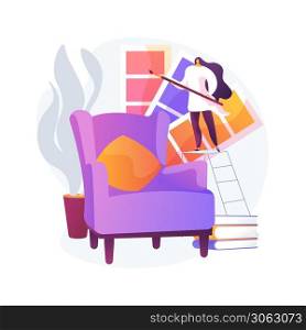 Interior design abstract concept vector illustration. House decoration service, architecture and building, modern classic apartment. Design studio portfolio, decor ideas and tips abstract metaphor.. Interior design abstract concept vector illustration.