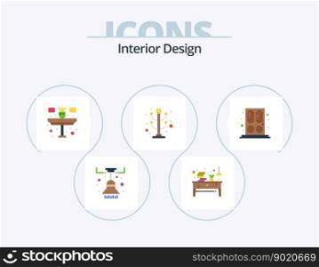 Interior Design Flat Icon Pack 5 Icon Design. door. interior. paper. furniture. table