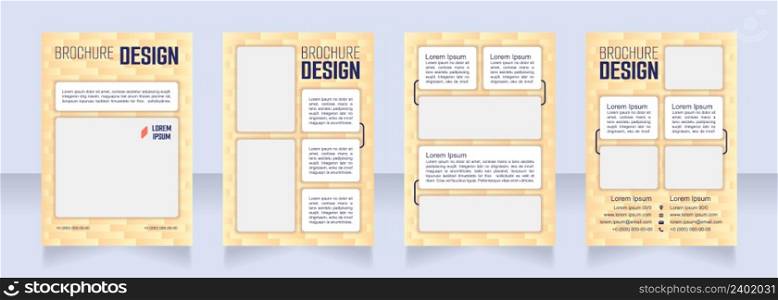 Interior design service blank brochure design. Template set with copy space for text. Premade corporate reports collection. Editable 4 paper pages. Smooch Sans Light, Bold, Arial Regular fonts used. Interior design service blank brochure design