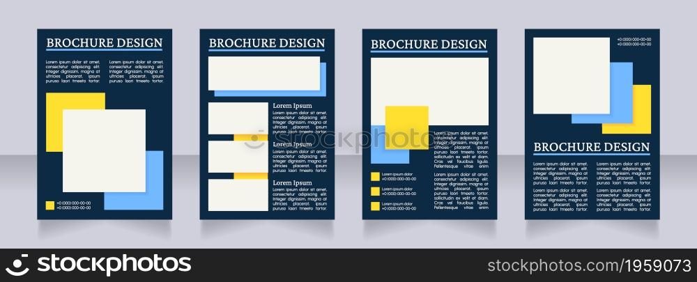 Interior design service promo blank brochure layout design. Vertical poster template set with empty copy space for text. Premade corporate reports collection. Editable flyer paper pages. Interior design service promo blank brochure layout design