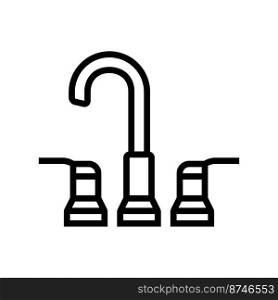 interior faucet water line icon vector. interior faucet water sign. isolated contour symbol black illustration. interior faucet water line icon vector illustration