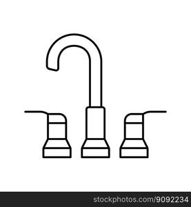 interior faucet water line icon vector. interior faucet water sign. isolated contour symbol black illustration. interior faucet water line icon vector illustration