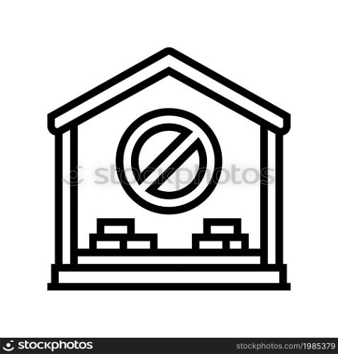 interior house demolition line icon vector. interior house demolition sign. isolated contour symbol black illustration. interior house demolition line icon vector illustration