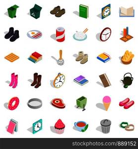 Interior icons set. Isometric style of 36 interior vector icons for web isolated on white background. Interior icons set, isometric style