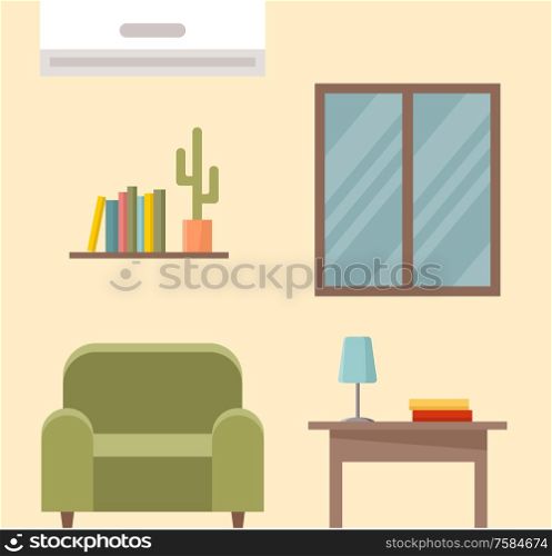 Interior of the living room. Vector illustration