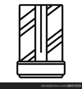 Interior shower cabin icon outline vector. Door glass. Domestic faucet. Interior shower cabin icon outline vector. Door glass
