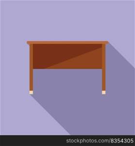 Interior table icon flat vector. Wood desk. Leg object. Interior table icon flat vector. Wood desk