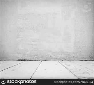 Interior, vintage background of stone wall and wooden floor. EPS 10 vector illustration
