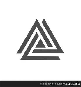 interlacing of triangles. A template for a logo, emblem or sticker of wide application. Flat style