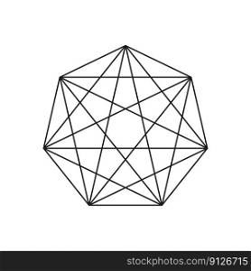 Interlocking polygon shape. Geometric pattern. Spider web line art. Vector illustration. EPS 10.. Interlocking polygon shape. Geometric pattern. Spider web line art. Vector illustration.